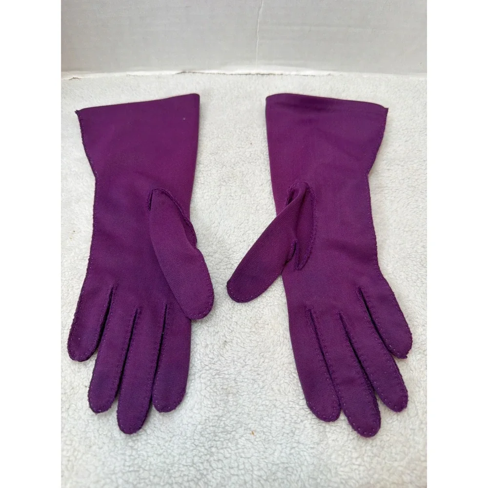 VTG Van Raalte Gauntlet Gloves Womens Size 6 Purple Mid Length Formal Flare